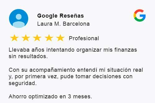 Texto de una reseña de Google